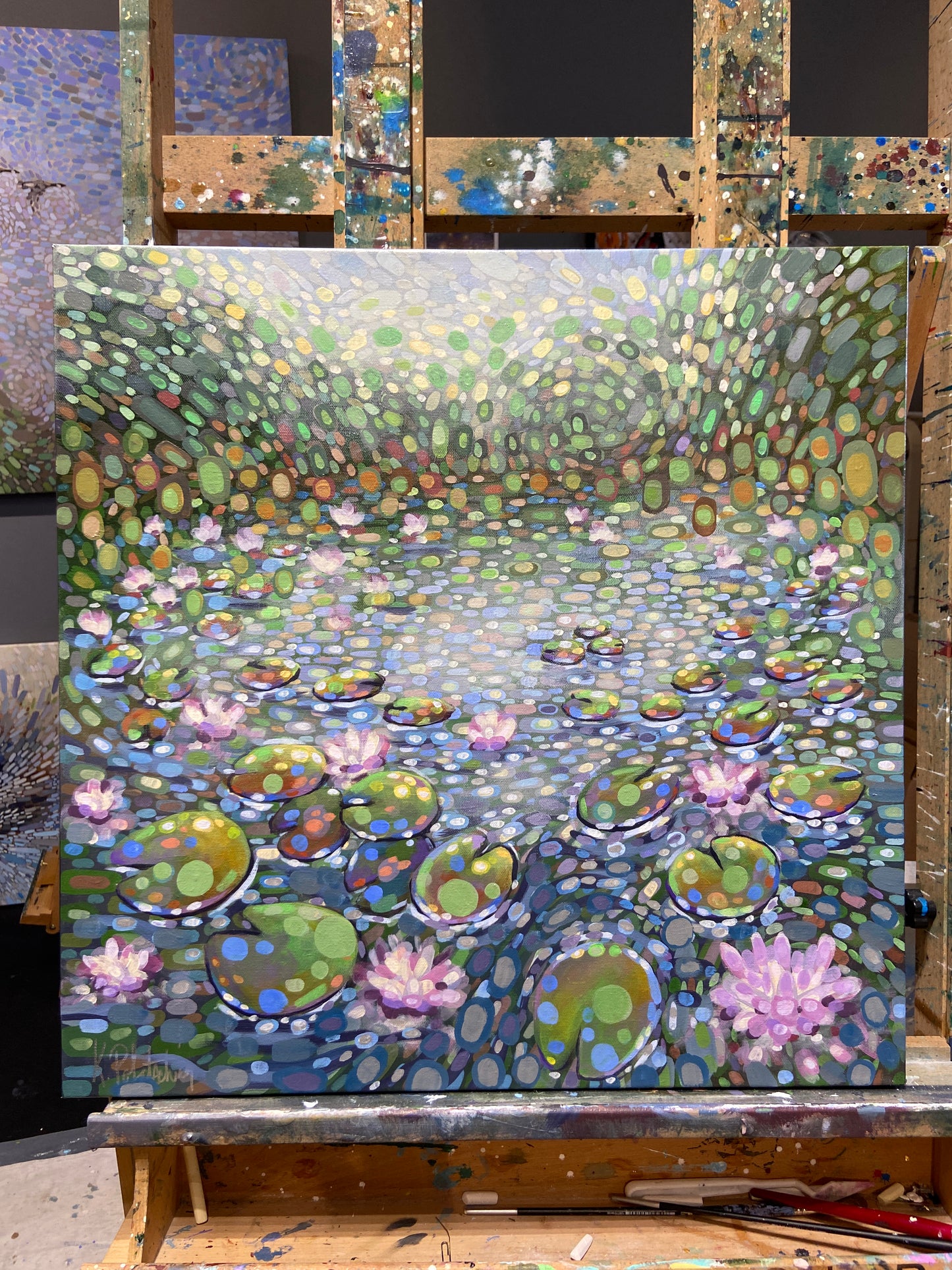 Swirling Waters Original Painting 24"x24"