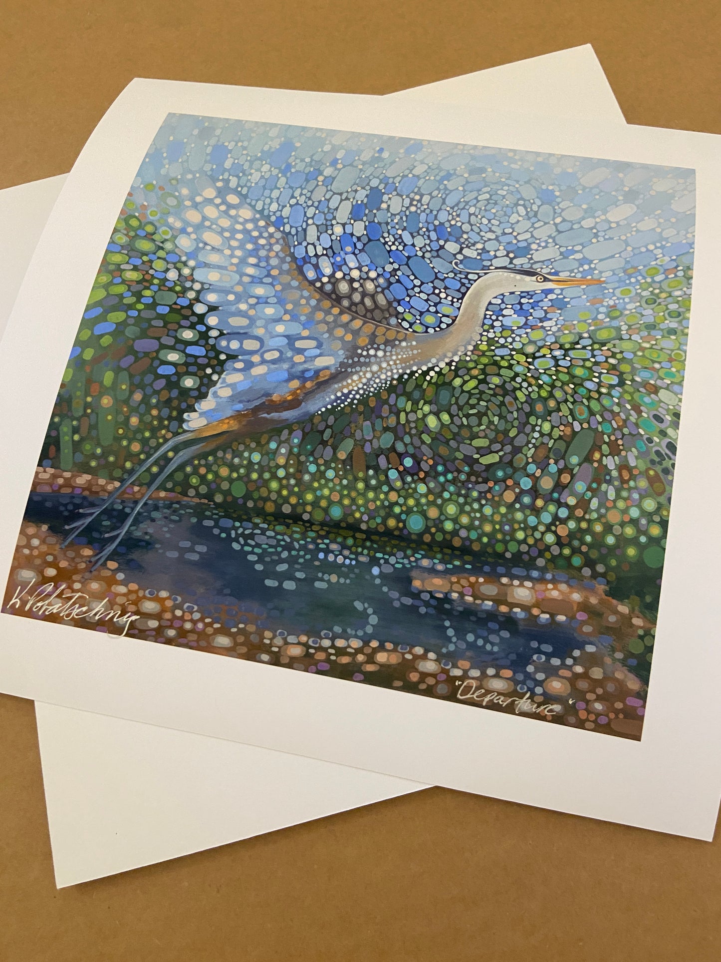 Departure (Great Blue Heron) - 8"x8" Fine Art Print