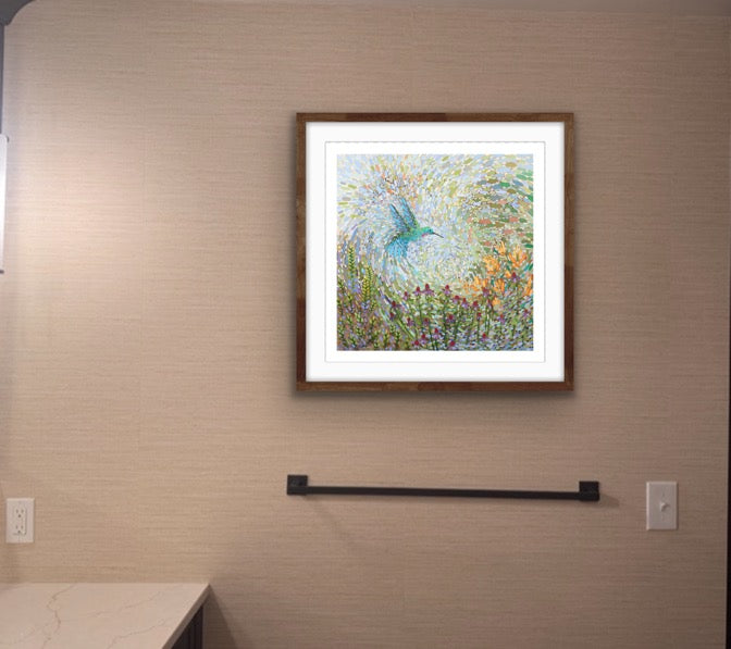 Hummingbird in Flight VII fine art Paper Print
