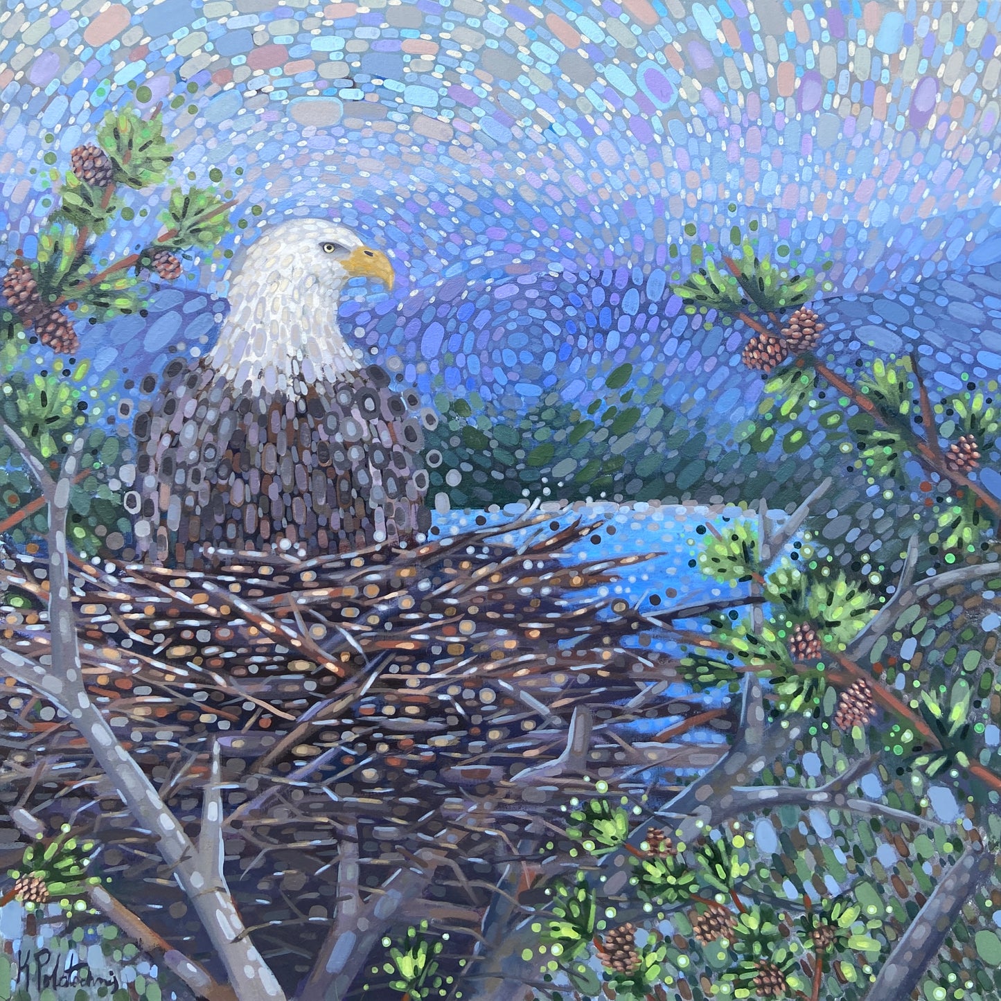 Aerial View - Original Painting 40"x40"