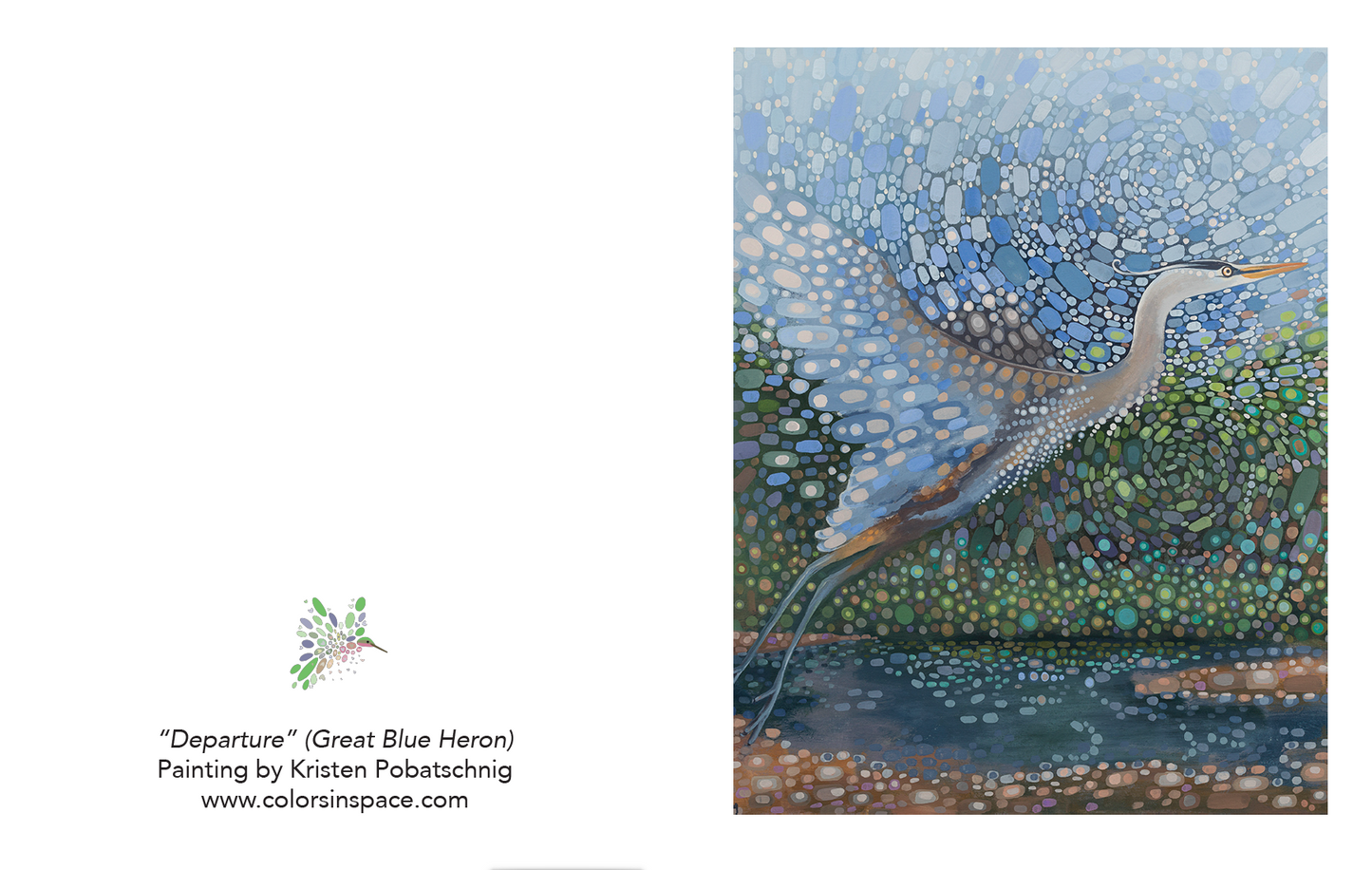 "Departure" Great Blue Heron Note Cards