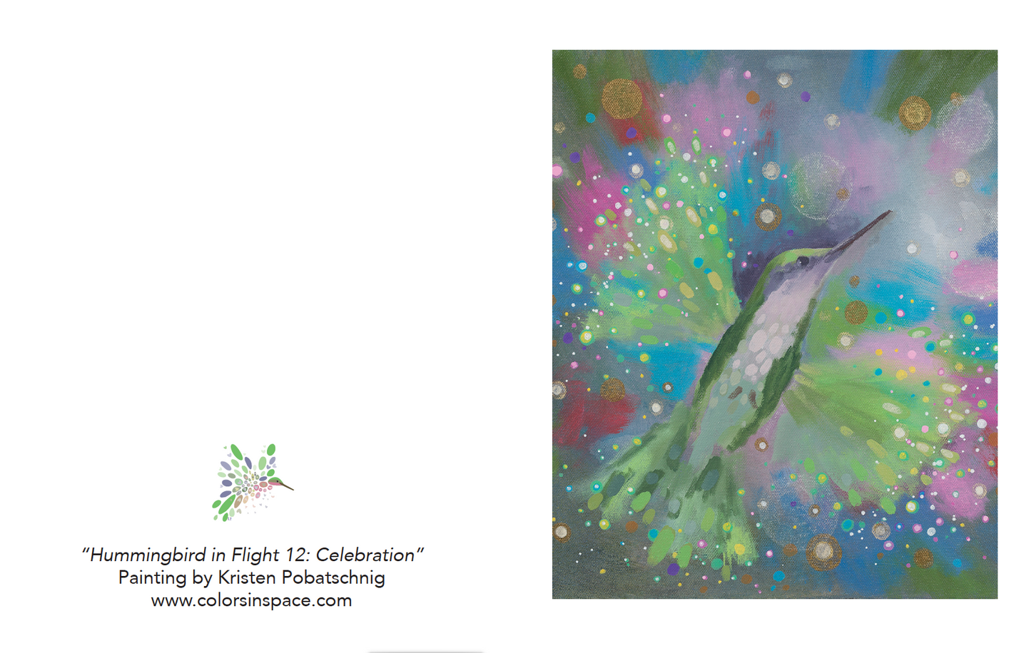 "Hummingbird in Flight 12: Celebration" Note Cards
