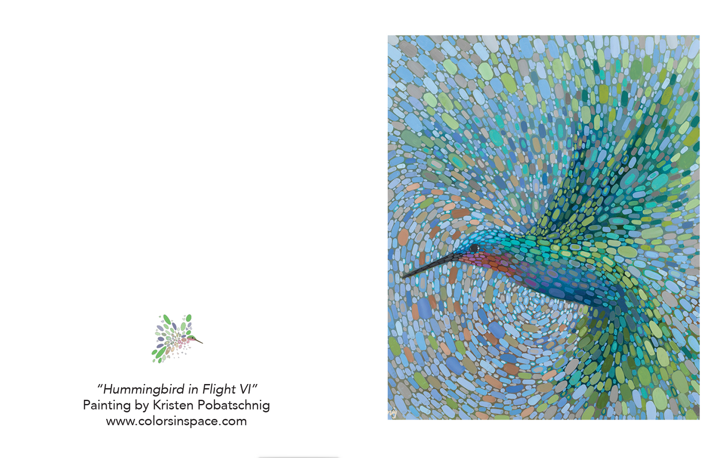 "Hummingbird in Flight 6" Note Cards