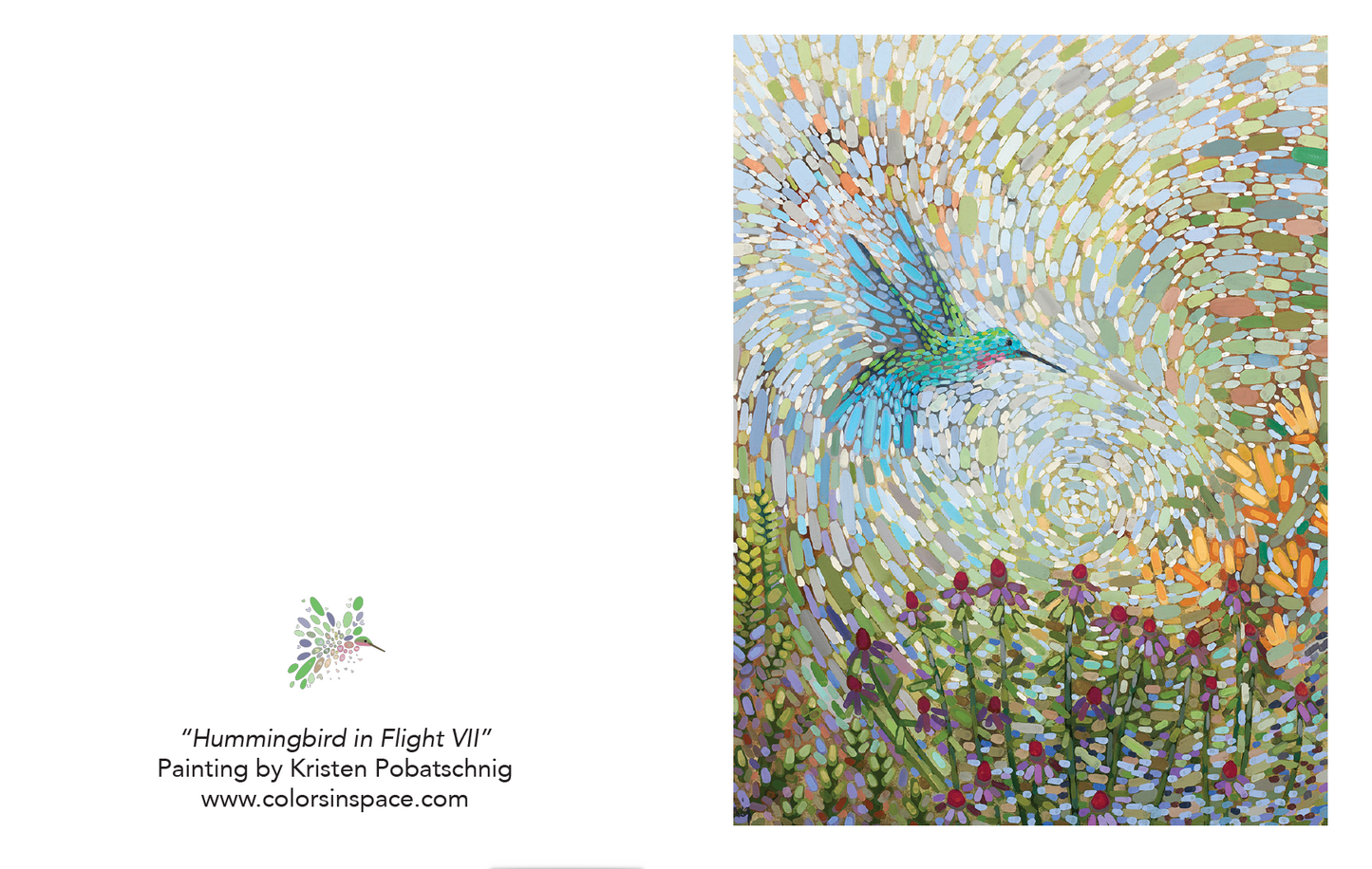 "Hummingbird in Flight 7" Note Cards