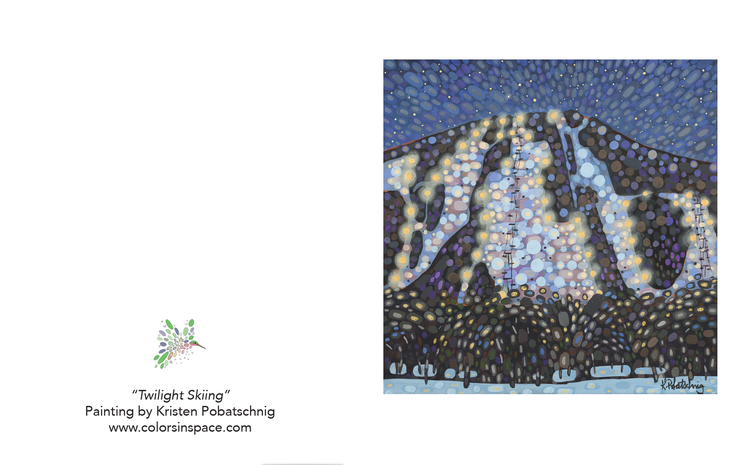 "Twilight Skiing" Note Cards