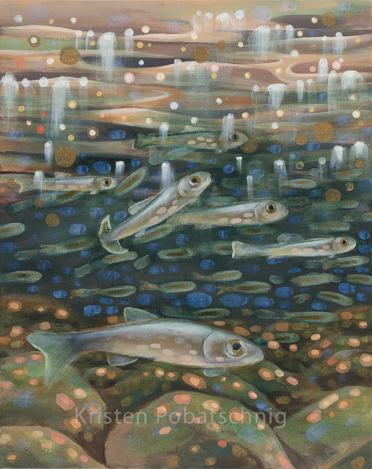 "Catching Minnows" 16"x20" Original Painting