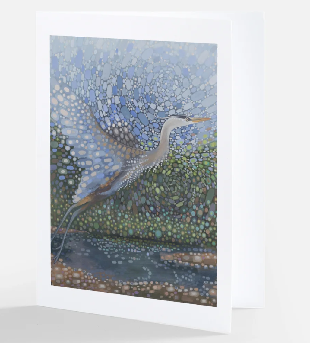 "Departure" Great Blue Heron Note Cards