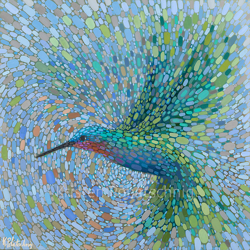 Hummingbird in Flight VI Canvas Print