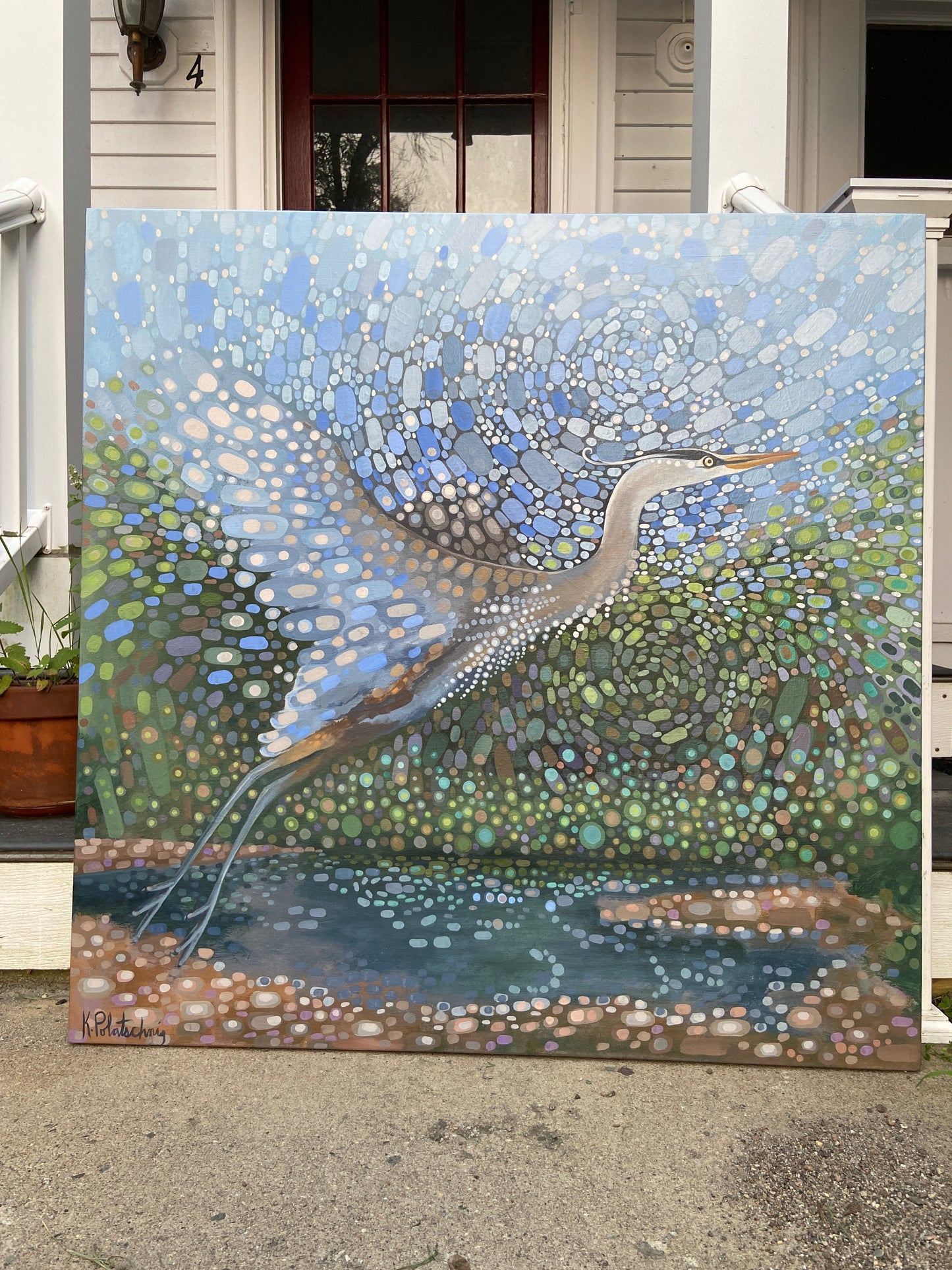 "Departure" Great Blue Heron Original Painting