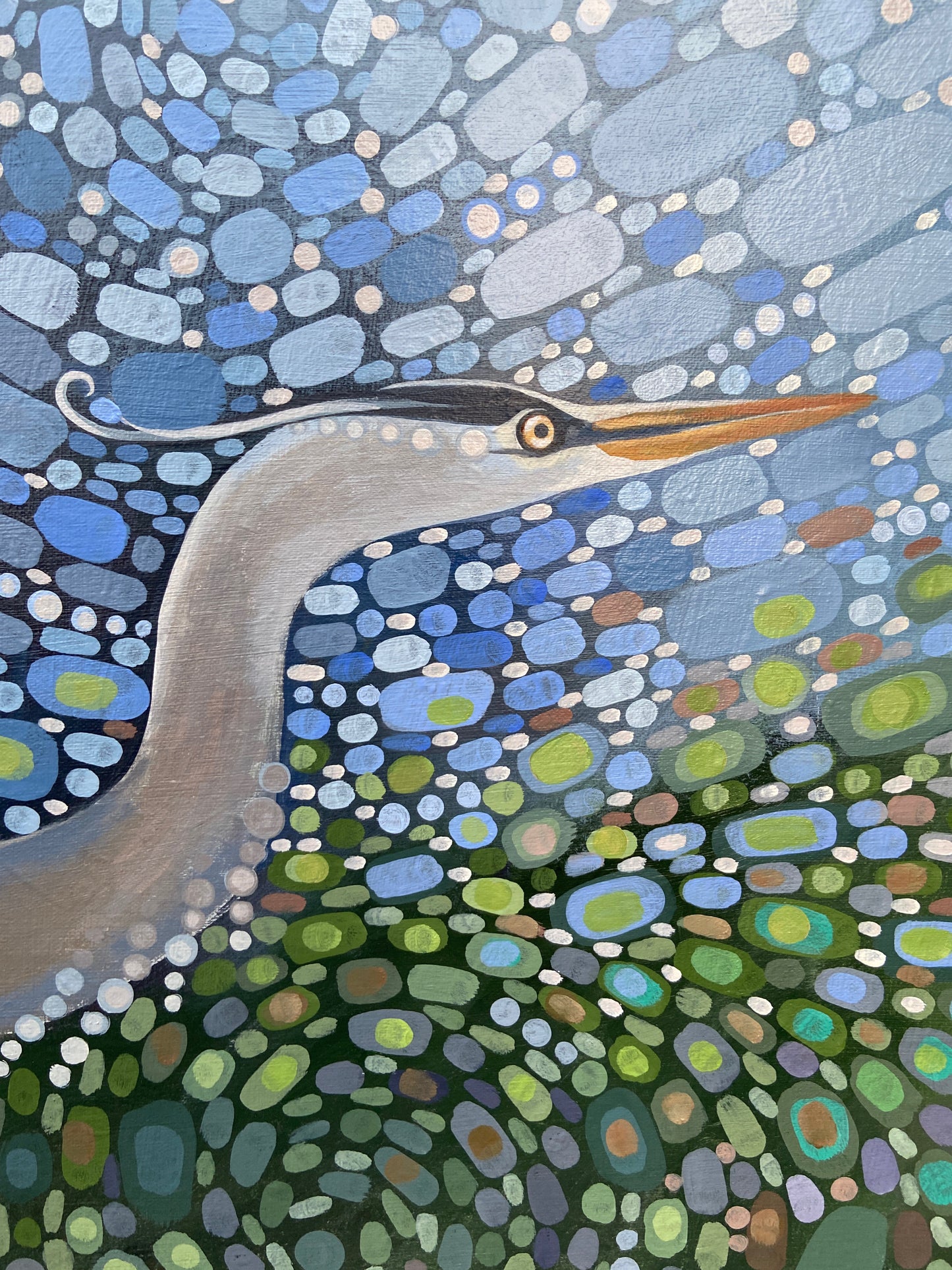 "Departure" Great Blue Heron Original Painting