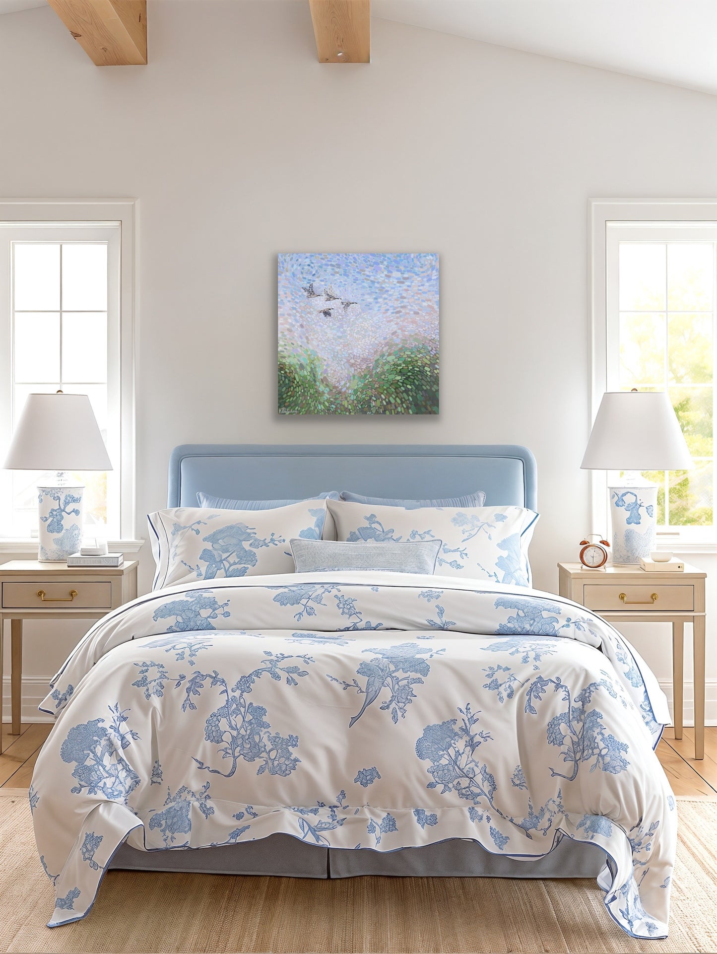 Four Flying Geese Original Painting 40"x40"