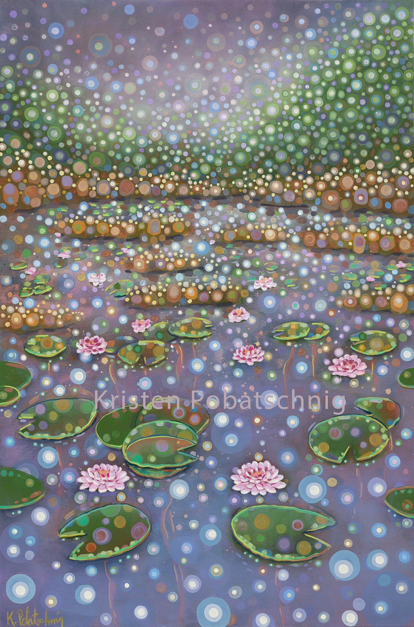 Cosmic Water Lilies - Original Painting