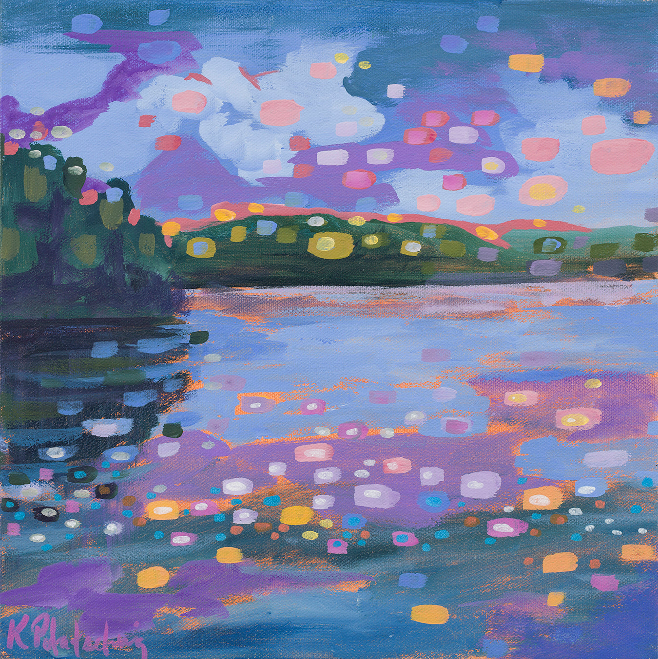 Nightswimming - Original 12"x12" Painting