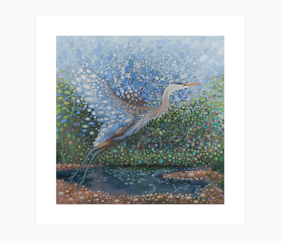 Departure (Great Blue Heron) - 8"x8" Fine Art Print