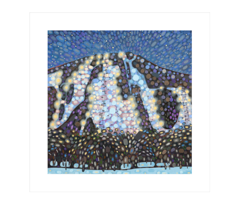 Twilight Skiing - 8"x8" Fine Art Print