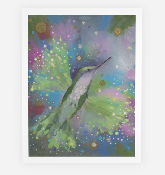 "Hummingbird in Flight 12: Celebration" Note Cards