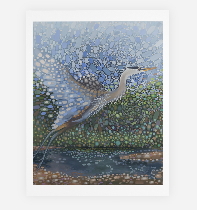 "Departure" Great Blue Heron Note Cards